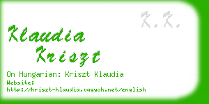 klaudia kriszt business card